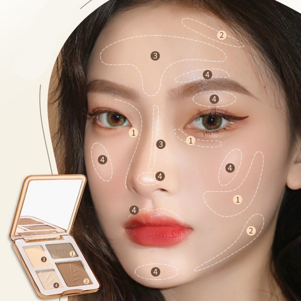 YiYe Highlighter + Contouring Palette, 01 Cool Tone, 1 Pc