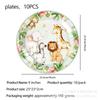 Forest Animal Themed Party Supplies Birthday Decorations Arrangement Props Paper Plates Paper Cups Paper Tissue Banners Tablecloths