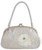 Сумка с вышивкой хризантем Андо Тачибана SBA-1 женская серо-бежевая
