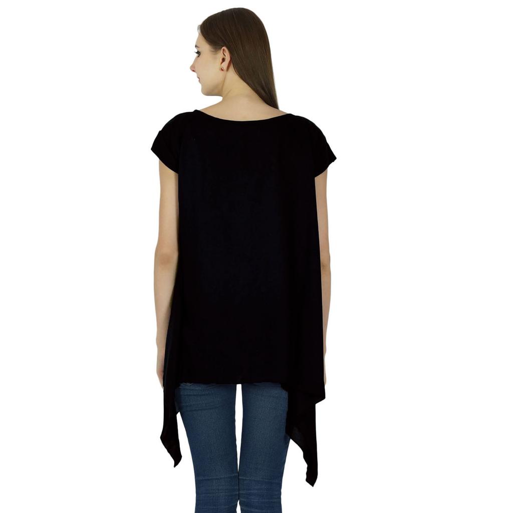 Boho Top Sundress Short Sleeve Solid Summer Beach Women Wear Casual Tunic