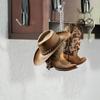 Acrylic Car Stylish Charm Fun Cowboy Boot And Hat Flat Decoration For Vehicles