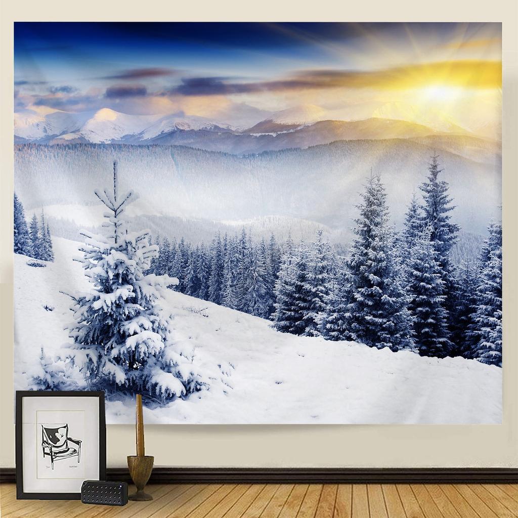Гобелен Рождественская снежная сцена серии фон висит ткань дома гостиная спальня прикроватный настенный гобелен