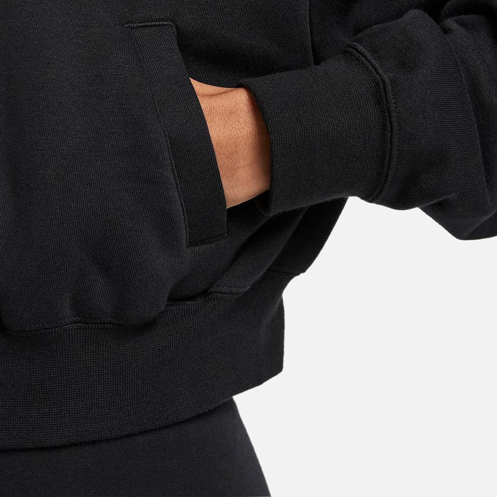 Nike Спортивная клубная флисовая куртка с вышитым логотипом, свободная повседневная куртка для женщин, черная FB7279-010