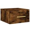 Wall Mounted Nightstands Set of 2 Smoked Oak Finish 35 x 35 x 20 cm