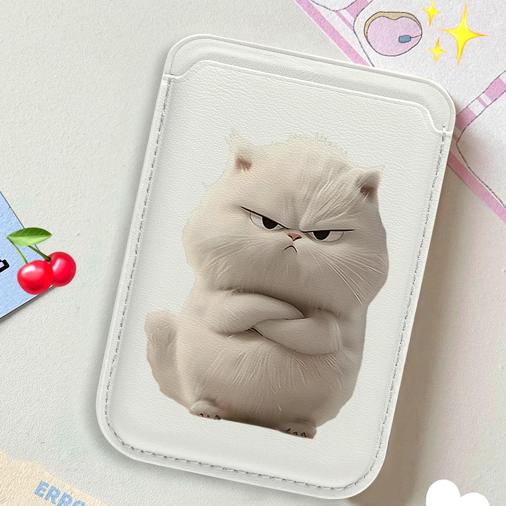 Garfield Cat Cute Card Wallet Cover Phone Card Holder For Magnetic Case Suitable For all iPhone for Magsafe Card phone Back Bag
