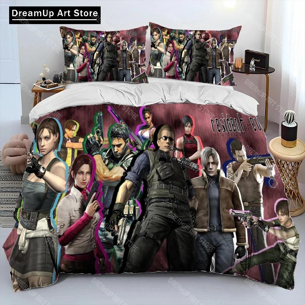3D R-Resident Evil Games Gamer Comforter Постельное белье, пододеяльник, наволочка, размер king-size, комплект постельного белья для мальчиков