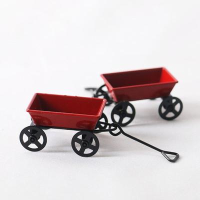Игрушка Подарок Украшение 1:12 Мини Милый Кукольный Домик Миниатюрный Металлический Красный Маленькая Тележка Садовая Мебель Аксессуар Домашний Декор Подарки