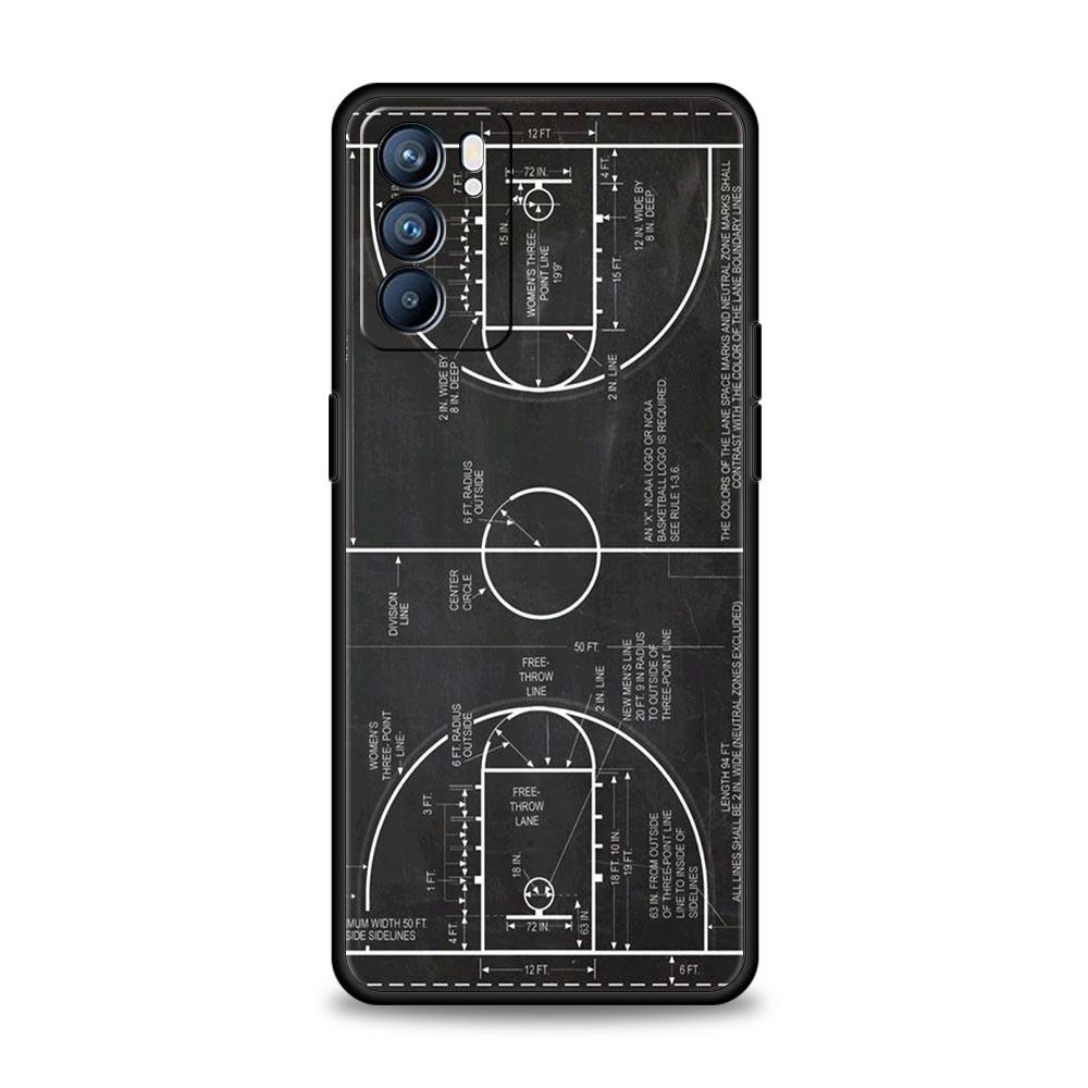 Чехол для телефона с тактической доской для футбола и баскетбола для Oppo Reno 13 12 11 10 7 F Find X5 X6 A98 A80 A79 A78 A57 A54 A17 Pro Мягкий ТПУ