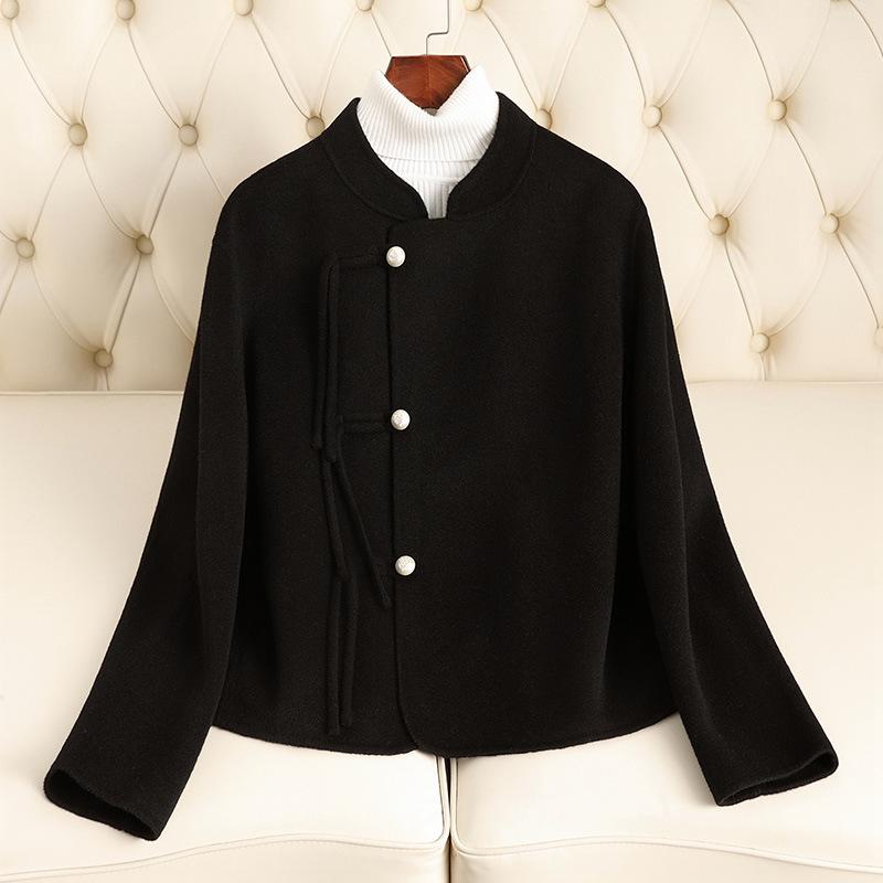 Двустороннее шерстяное пальто женское весеннее новое высококлассное короткое маленькое шерстяное пальто