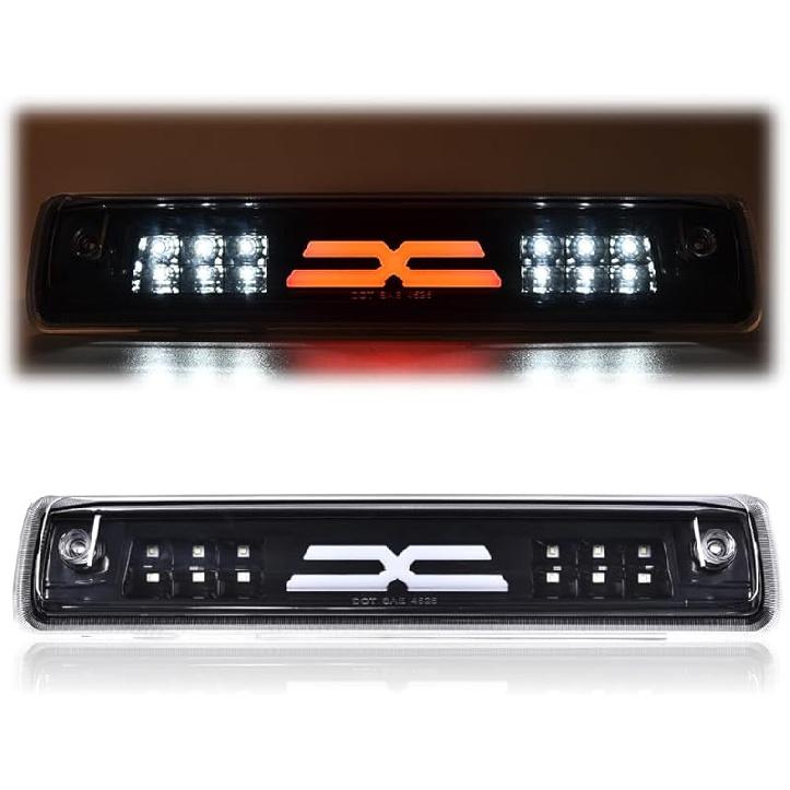 G-PLUS LED Third Brake Light Compatible With 1999-2006 Chevy Silverado/GMC Sierra 1500 2500 3500,3RD Cargo LED Tail Stop Lamps Clear Lens Chrome