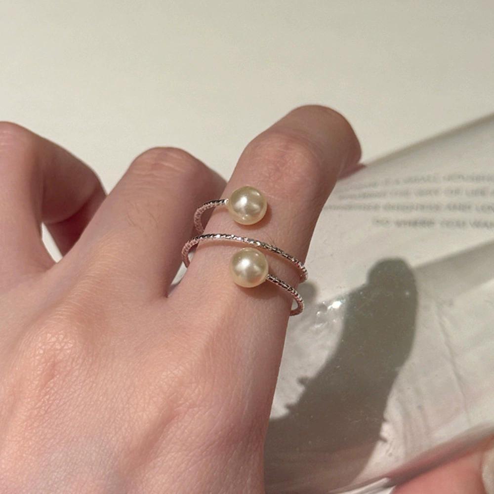 925 Silver Flower Lace Ring Korean Fashion Opening Inlaid CZ Adjustable Rings Valentine's Day Gift