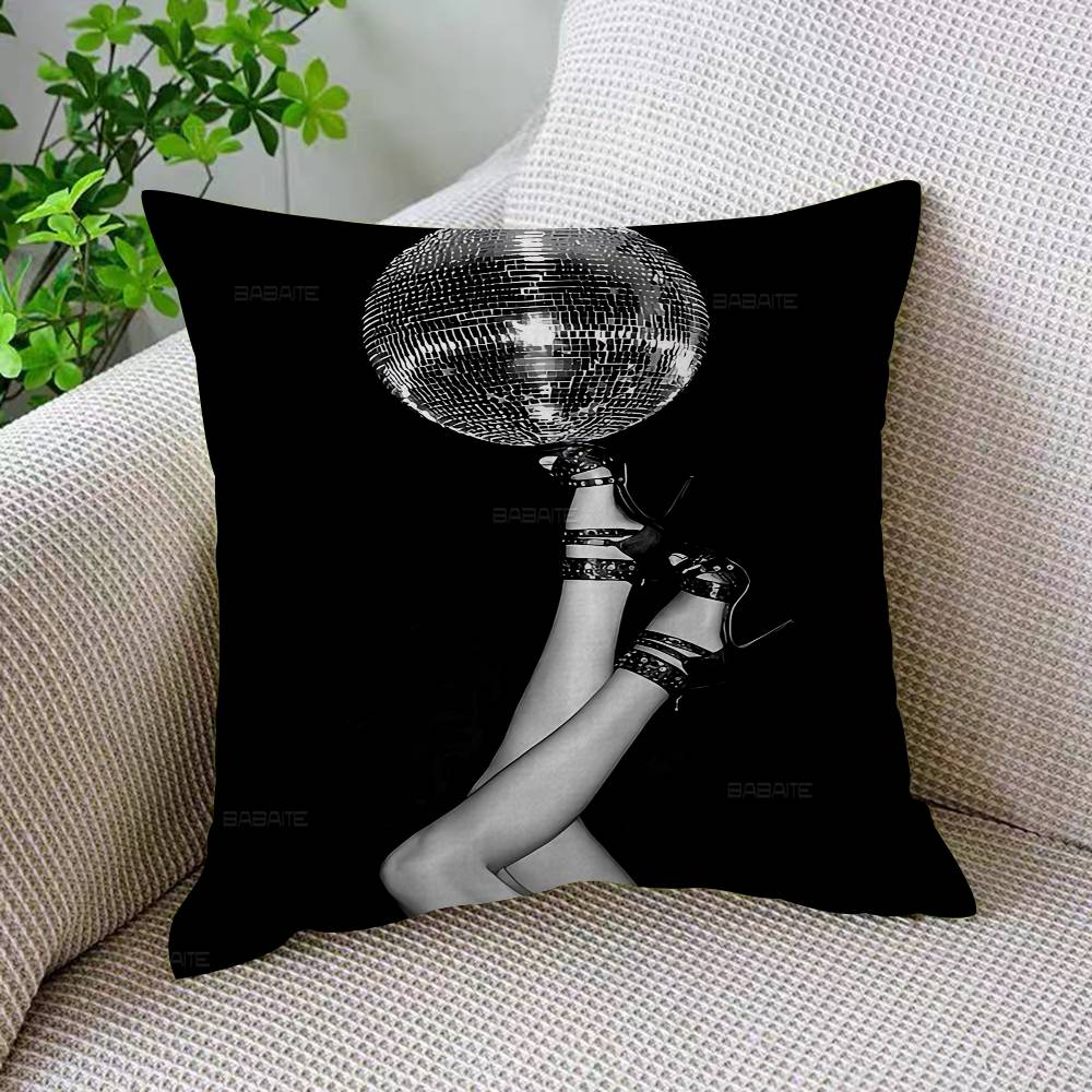 Disco Ball Personalized Picture Text Home Decorative Pillows Household Gifts 45x45cm