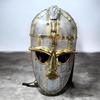 Sutton Hoo Style Viking Helmet Medieval Anglo-Saxon Helmet Handcrafted Brass Steel Warrior Gift