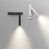 Black White 3W 5W Adjustable LED Wall Sconce with Switch Bedside Wall Light,Streamsline Led Wall Reading Lighting for Bedroom