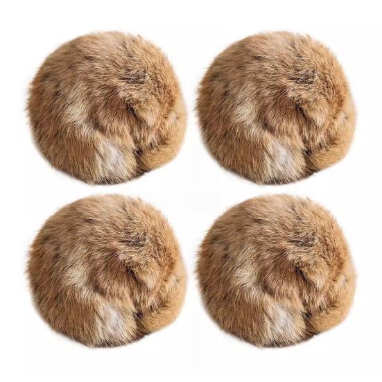 Пушистый Шарик Кошачья Игрушка Мягкий Пушистый Шарик из Кроличьего Меха Моющийся Веселый Мячик для Кошек Стимулирует Охотничий Инстинкт Игрушка-Пиналка для Домашних Кошек Тренировка