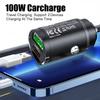 Hidden Mini 100W Car Charger Pull Ring USB+Type C Fast Charger Adapter Is Suitable For a Variety Of Mobile Phone Tablets Devices