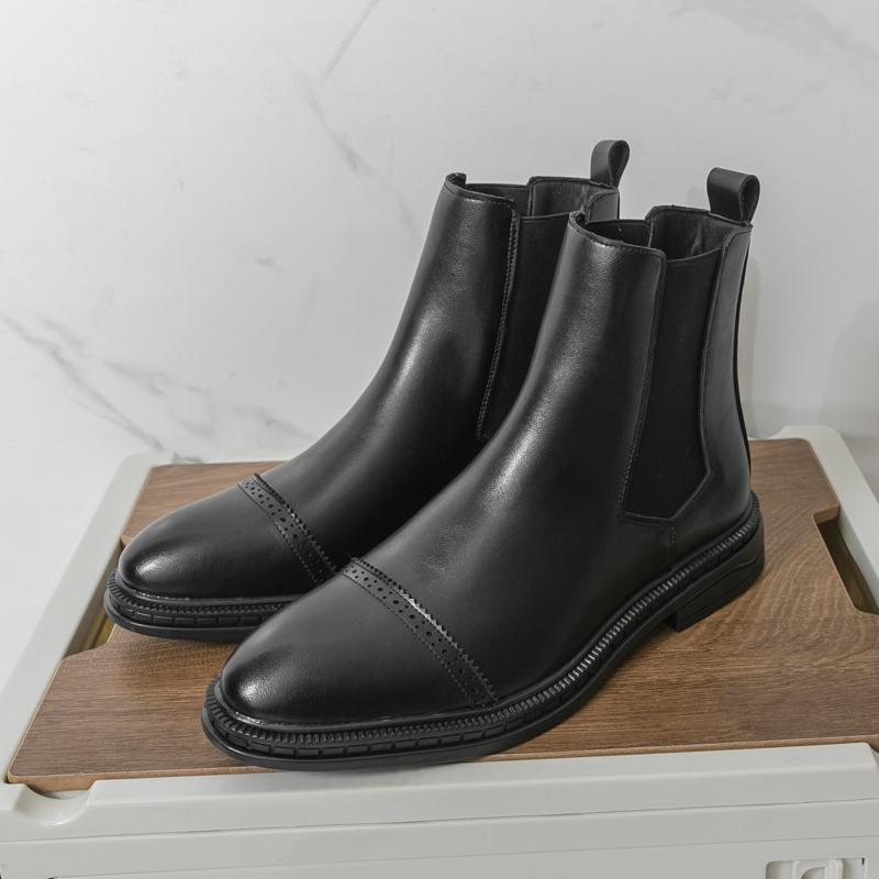 Мода Новый Тренд Ботинки Челси Мода Мужская Деловая Повседневная Обувь Британский Стиль Обувь с Высоким Голенищем Классические Ботильоны Универсальные Мужские Боты