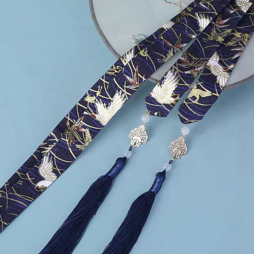 Длинные банты для волос с бантом, китайские ленты для волос, ретро-украшение для волос для женщин