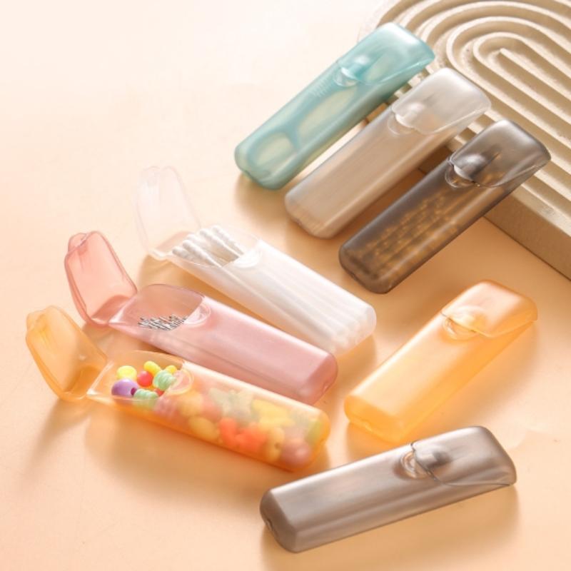 Mini Storage Box Travel Portable Transparent Toothpick Cotton Swab Box For Outdoor Travel Kitchen Restaurant Supplies