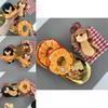 Cute Dachshund Plushie Keyring With Fun Hamburger Band Short Plush Toy For Children