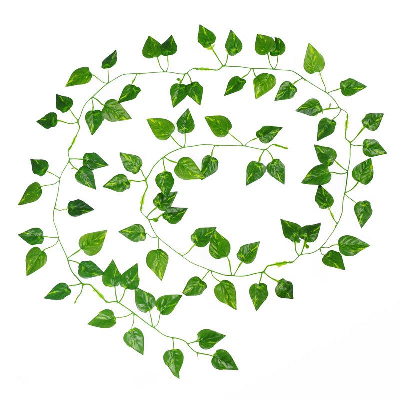 Grape 1PC Bar Decoration Foliage Leaves Home Ivy Leaves Wedding Artificial Plants Green Vine 2M Long Parthenocissus  Handmade