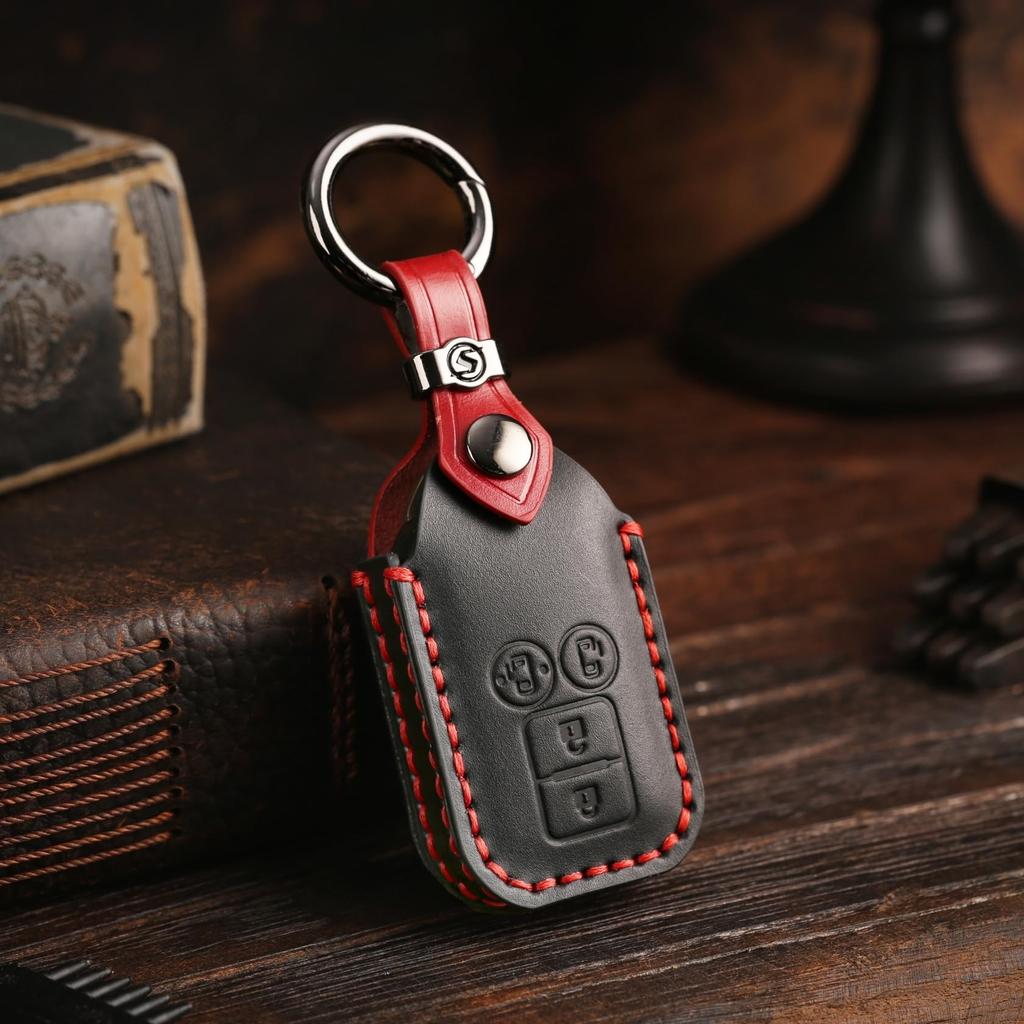 Ключ Suzuki Jimny Nodoma JC74W Передний Новый Jimny 64 Spacia Custom Ключ XBEE Натуральная кожа Смарт-ключ Кастомный Тюнинг Черный 4 [smasol] Крышка, Концевик, Серия,