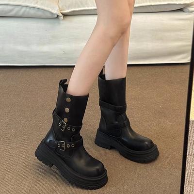 Maillard женские короткие ботинки 2 осенне-зимние новые маленькие ботинки Мартина на толстой подошве с ремешком и пряжкой, полусапоги в стиле вестерн, ковбойские ботинки