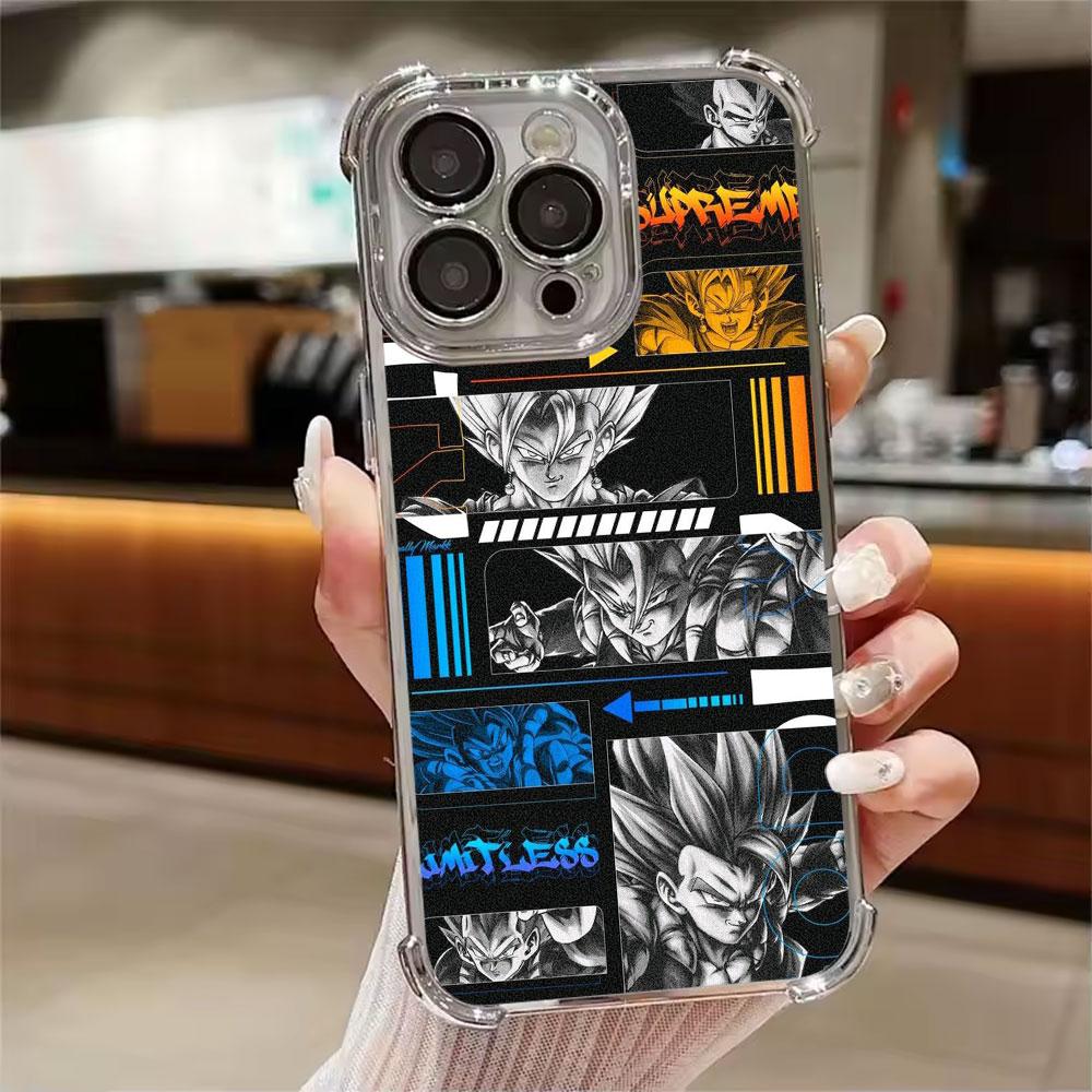 Japanese Dragons Ball Super Eyes Head Cartoon Phone Case for iPhone 11 13 15 16 17 Pro Max 14 Plus 17Air 16E 12 Mini Clear Cover