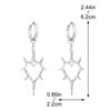 Trendy Fashionable Design Hollowed Out Thorns Peach Heart Earrings Couple Style Men's Women's Ear Buckle Earrings KTJ