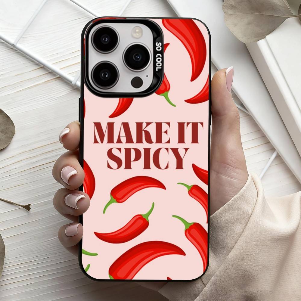 Чехол для телефона L-Love Красный Перец Для iPhone 17, 16, 15, 14, 13, 12, 11 Plus, Pro Max Конфетный Серебряный Покрытие Внутри