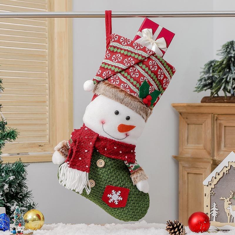 Santa Claus Snowman Elk Gift Socks Christmas Decoration Gift Bag Christmas Window Decoration Pendant