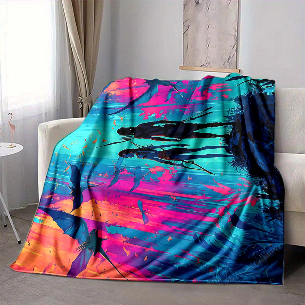1Pc Underwater Diver Fantasy Flannel Blanket, Soft And Comfortable, Casual Warm, Camping Travel, Christmas, Halloween Xmas Gift Y1385
