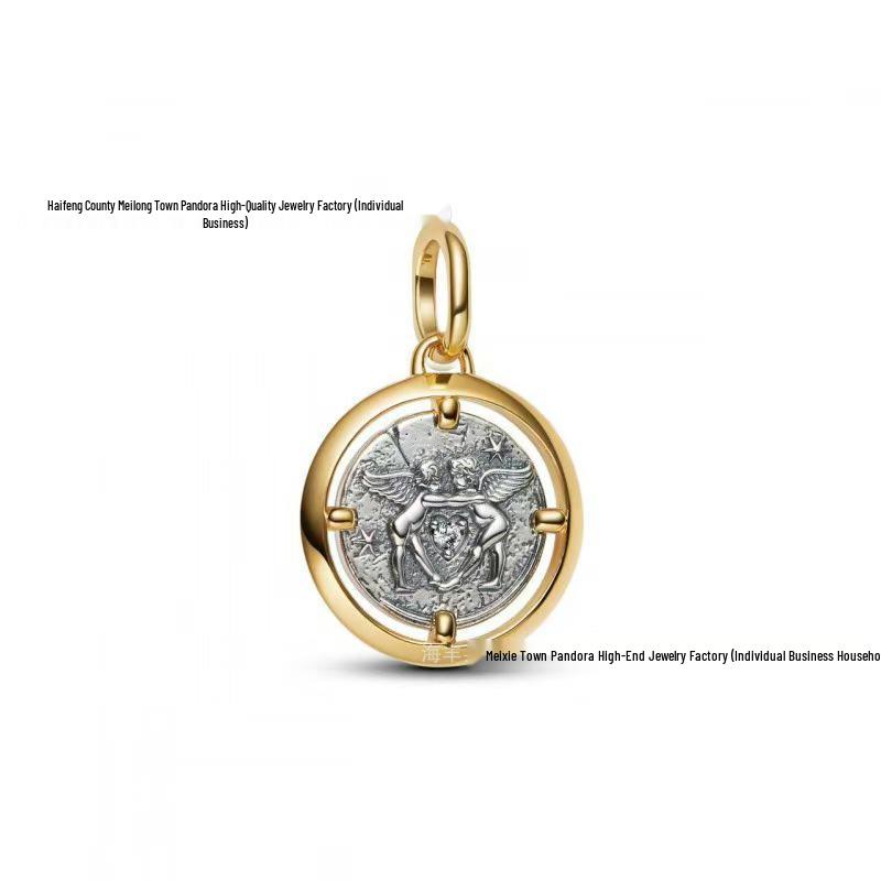 Шарм-медальон Пан'с 925 Серия Хранитель Роза: Романтичный аксессуар для рукоделия: монета Солнце и Луна