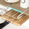Stainless Steel Kitchen Hanging Organizer Rack with Hooks Paper Towel Rag Hanging Rack Cutting Board Pot Cover Storage Shelf