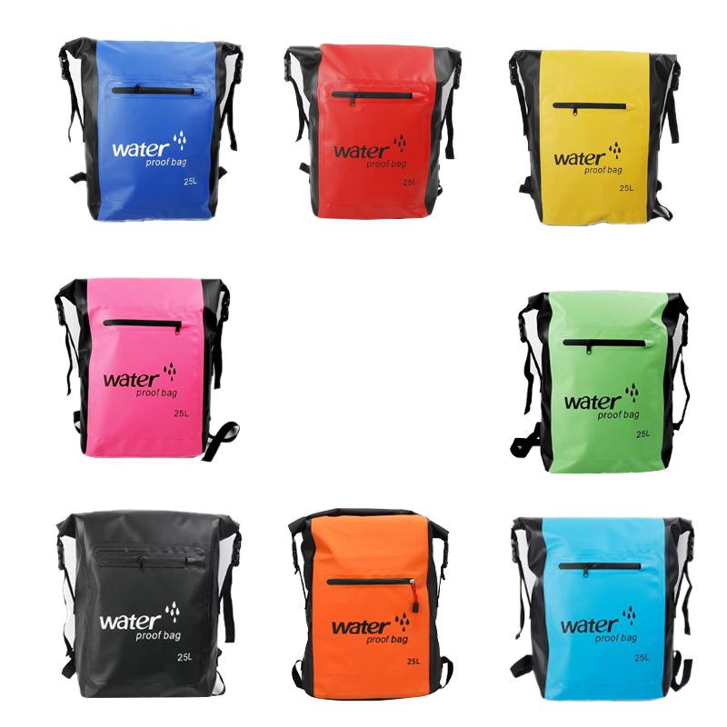 25L Outdoor Waterproof Wear-Resistant PVC Backpack for Rafting and Swimming