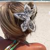 Elegant Retro Double - sided Cashew Flower Love Bow Hair Clip Temperament Print Fabric  High-End Hair Accessories For Women