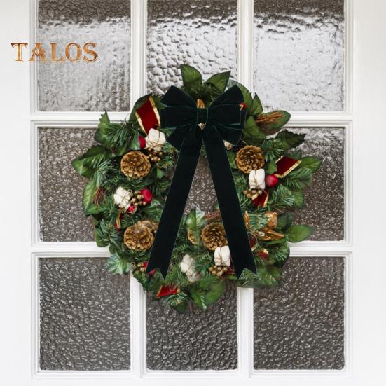 5 шт. рождественские бархатные банты, праздничные украшения для елки, венок из бархатной ленты, бант для упаковки подарочной коробки, сделай сам