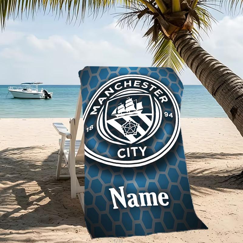 Customizable personalized beach towels Manchester City F.C themed designs.Suitable for the beach, yoga, sports;ideal as beach accessories