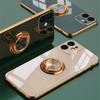 Роскошный металлический чехол с кольцом из ТПУ для iPhone Samsung Xiaomi Huawei мягкий чехол для Iphone 15 14 13 12 11 Pro MAX Mini X XR XS Max 8 7 Plus