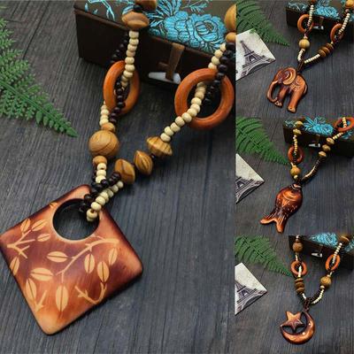 Длинное ожерелье из хлопка и льна с изображением ветра, живописное место, приморская игра, ожерелье с деревянными бусинами