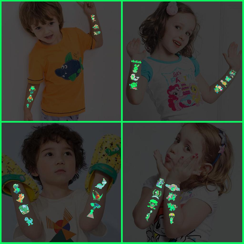 10pcs New Dinosaur Sticker Glow In The Dark Toys Luminous Star Stickers Fluorescent Painting PVC Stickers Toys for Kids Girl Boy