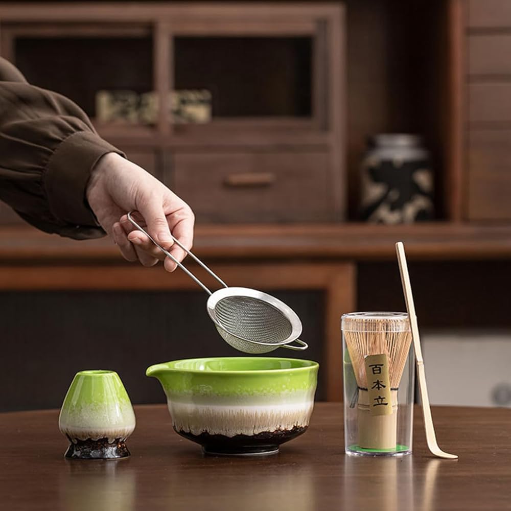 Набор для матча Matcha House из 7 предметов с чашей, венчиком, ложкой и вспенивателем для традиционной японской чайной церемонии