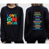 Толстовка унисексСвитшот с круглым вырезом в стиле ретро Love on Tour 2023 Рубашка с графическим принтом спереди и сзади Свитер HS Love on Tour Толстовки унисекс