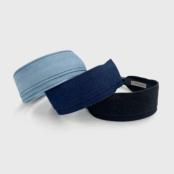 Джинсовая Широкая Повязка на Волосы Layer Denim JP-26-050HB