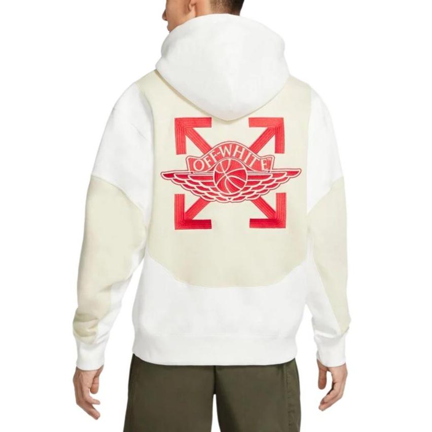 Air Jordan x Off-White Embroidered logo Hoodie Asia Sizin 'White' Men's CV0541-134