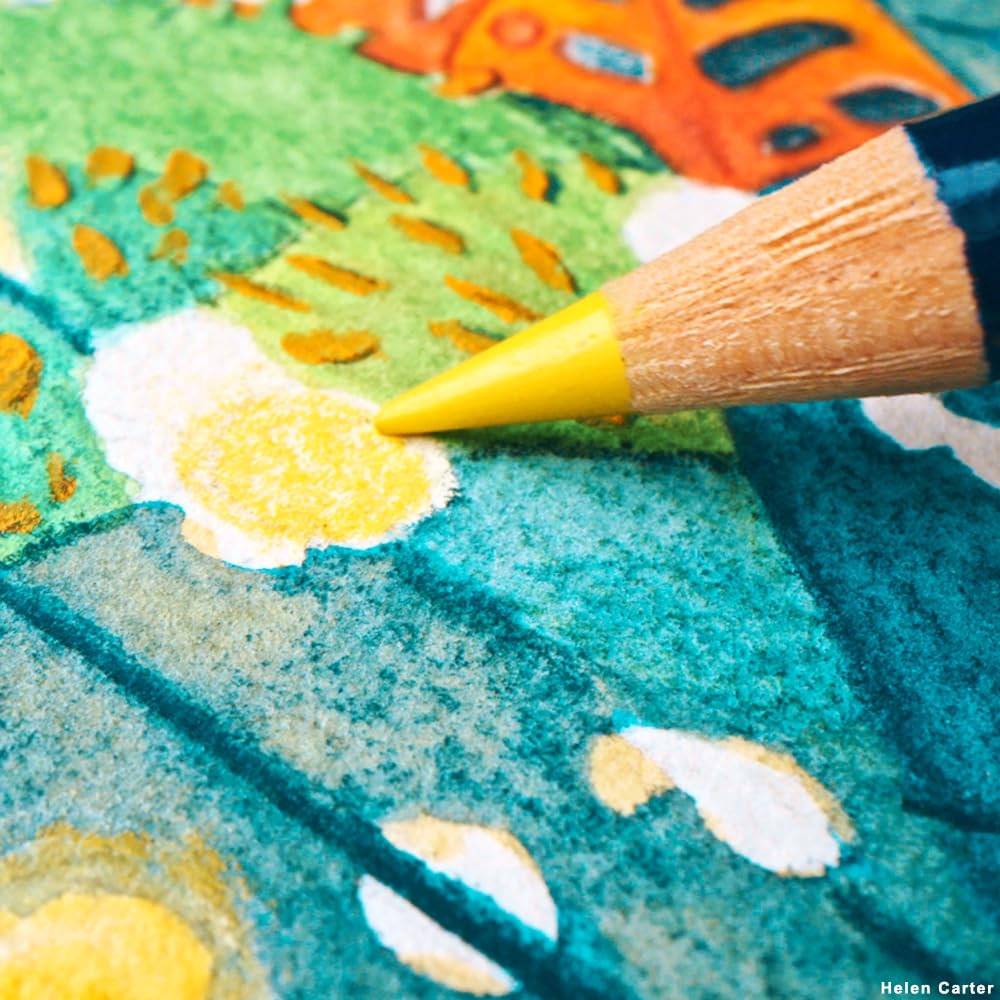 Набор акварельных карандашей Derwent Inktense Идеально подходит для ткани и текстуры дерева После высыхания Карандаши, 36 цветов (2301842), Рисование, Водостойкий