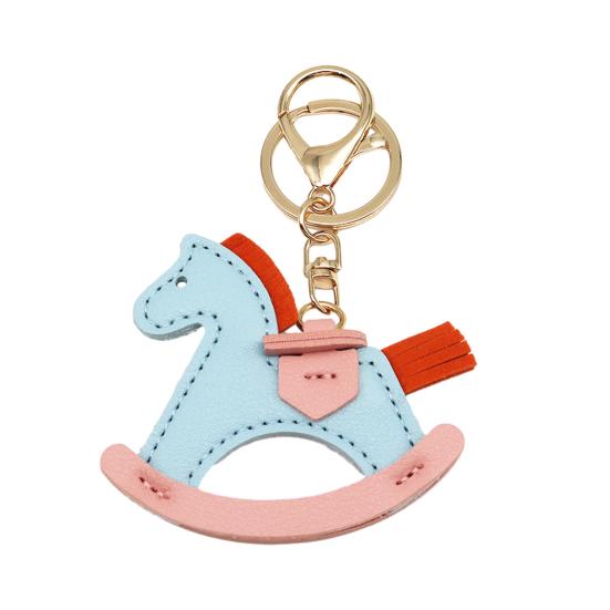 Keychain Imitation Leather Shaking Horse Design Key Chain Pendant Lightweight Key Holder