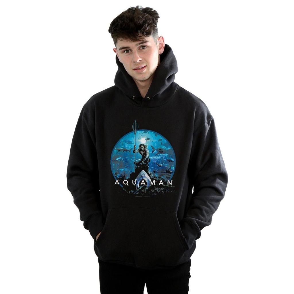 DC Comics Mens Aquaman Circle Poster Hoodie