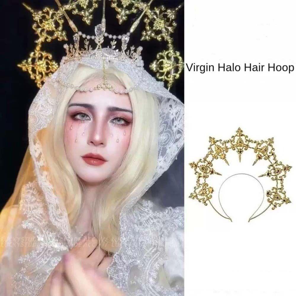 Luxury Goddess Glory Headwear Elegant Princess Tiara Trendy Baroque Hair Hoop Cosplay