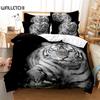 Комплект постельного белья White Tiger, пододеяльник, комплект постельного белья с 3D-печатью, комплект постельного белья размера Queen, модный дизайн